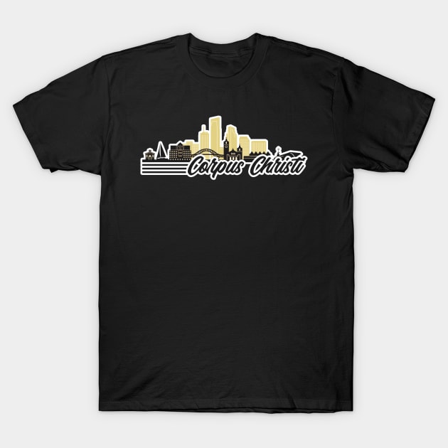 Corpus Christi skyline retro design T-Shirt by SerenityByAlex